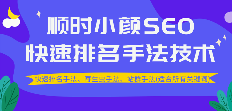 顺时小颜SEO快速排名手法技术教程、寄生虫手法、站群手法(适合所有关键词)-一课资源