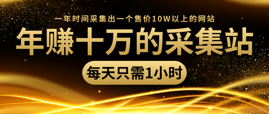 年赚十万的采集站，每天却只需要1小时，一年时间采集出一个售价10W以上的网站-一课资源