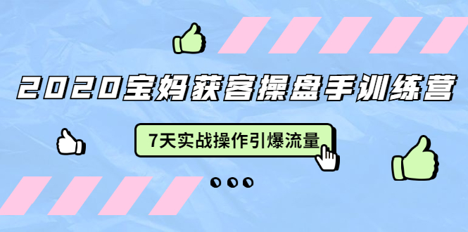 2020宝妈获客操盘手训练营：7天实战操作引爆 母婴、都市、购物宝妈流量-一课资源