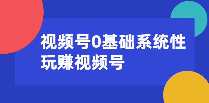 视频号0基础系统性玩赚视频号内容运营+引流+快速变现（20节课）-一课资源