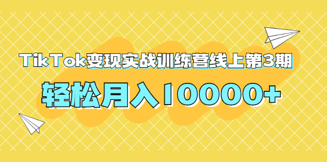 龟课TikTok变现实战训练营线上第3期，轻松月入10000+-一课资源