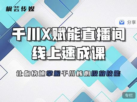 枫芸传媒-线上千川提升课，提升千川认知，提升千川投放效果-一课资源