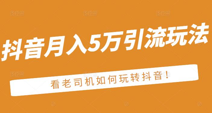 老古董·抖音月入5万引流玩法，看看老司机如何玩转抖音(附赠：抖音另类引流思路)-一课资源