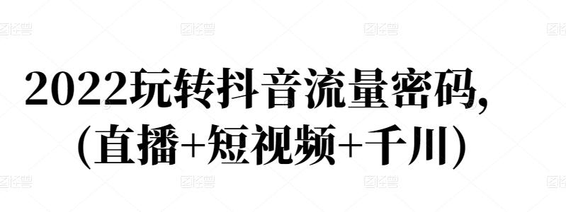 2022玩转抖音流量密码，(直播+短视频+千川)-一课资源