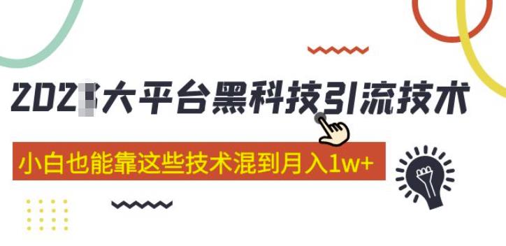 大平台黑科技引流技术，小白也能靠这些技术混到月入1w+(2022年的课程）-一课资源