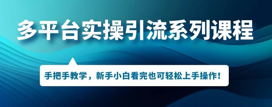 多平台引流实操系列课程，新手小白看完也可轻松上手进行引流操作-一课资源