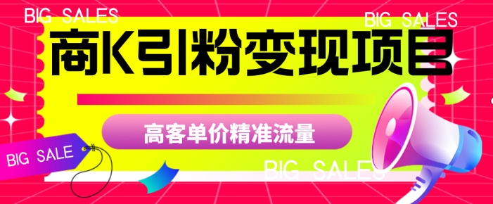 商K引粉变现项目，高客单价精准流量【揭秘】-一课资源