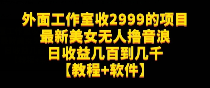 外面工作室收2999的项目最新美女无人撸音浪日收益几百到几千【教程+软件】（仅揭秘）-一课资源