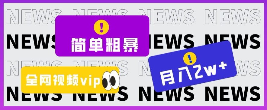 简单粗暴零成本，高回报，全网视频VIP掘金项目，月入2万＋【揭秘】-一课资源