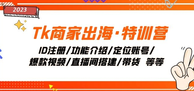 Tk商家出海·特训营：ID注册/功能介绍/定位账号/爆款视频/直播间搭建/带货-一课资源