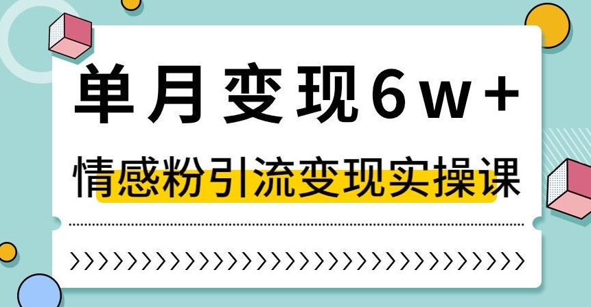 单月变现6W+，抖音情感粉引流变现实操课，小白可做，轻松上手，独家赛道【揭秘】-一课资源