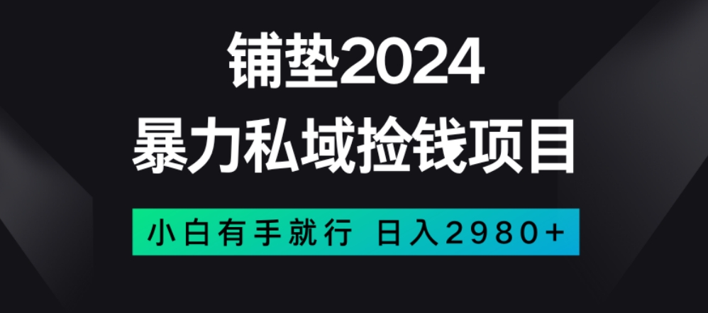 暴力私域捡钱项目，小白无脑操作，日入2980【揭秘】-一课资源