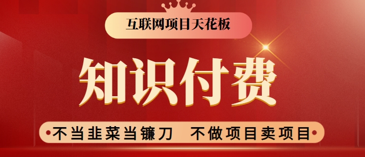 2024互联网项目天花板，新手小白也可以通过知识付费月入10W，实现财富自由【揭秘】-一课资源