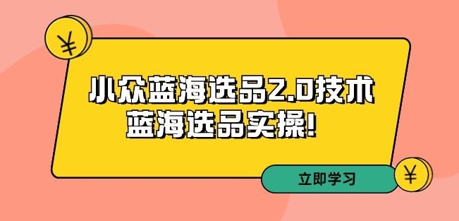 拼多多培训第33期：小众蓝海选品2.0技术-蓝海选品实操！-一课资源