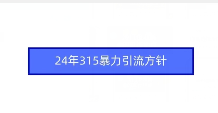 24年315暴力引流方针-一课资源